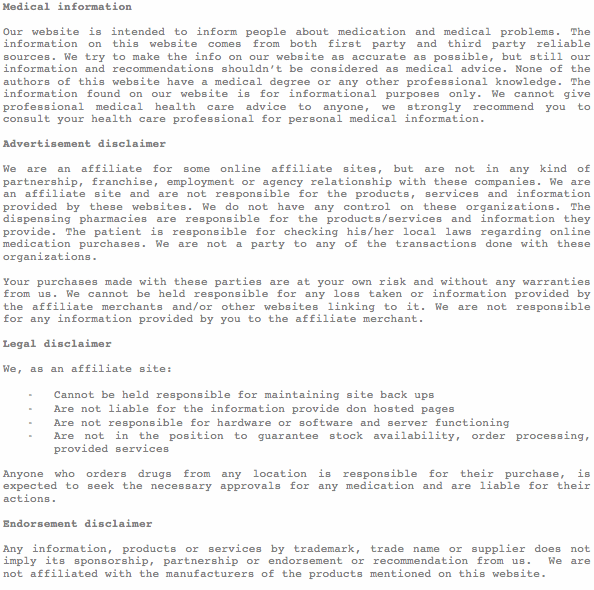 Email us for our disclaimer/privacy policy if this page doesn't work properly